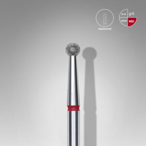 Staleks Εργαλείο τροχού Diamond Nail Drill Bit, "Ball", Red, Head Diameter 2.7 Mm