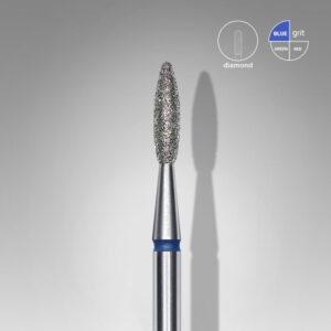 Staleks Εργαλείο τροχού Diamond nail drill bit, "flame" , blue, head diameter 2.1 mm/ working part 8 mm