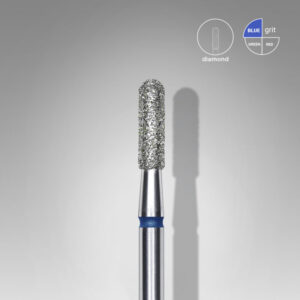 Staleks Εργαλείο τροχού Diamond nail drill bit, rounded "cylinder", blue, head diameter 2.3 mm/ working part 8 mm