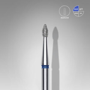 Staleks Εργαλείο τροχού Diamond nail drill bit, pointed "bud" , blue, head diameter 1.8 mm/ working part 4 mm