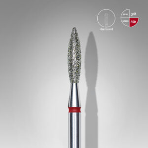 Staleks Εργαλείο τροχού Diamond nail drill bit, “flame”, red, head(102310)