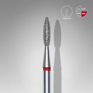 Staleks Εργαλείο τροχού Diamond nail drill bit, “flame”, red, head(100218)